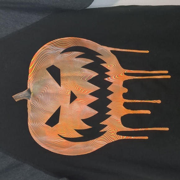 HALLOWEEN Black Short Sleeve Shirt XXL 18 Orange jack-o'-lantern Pumpkin Big Kid - Picture 2 of 6